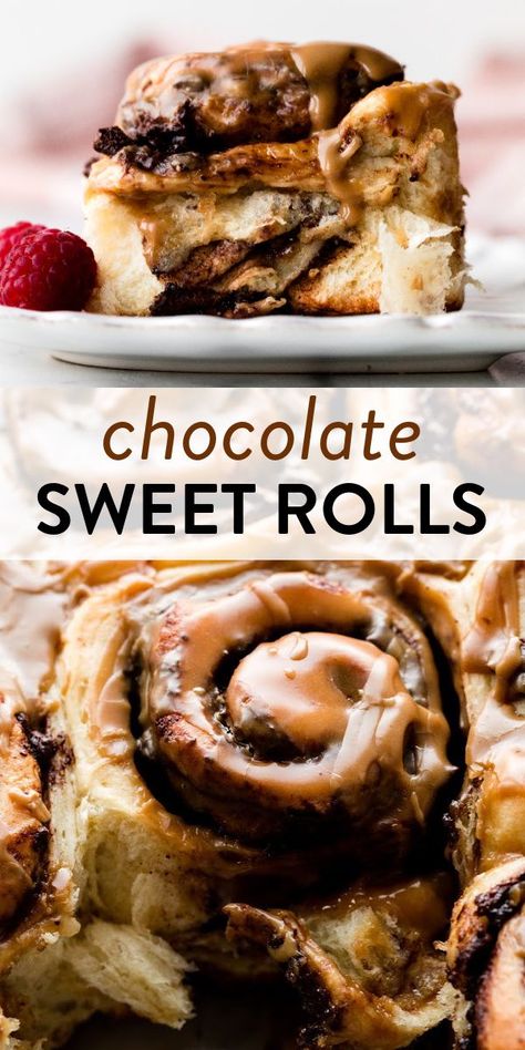 Chocolate Roll Recipe Easy, Chocolate Danish Recipe, Chocolate Brunch Ideas, Bakery Goods Desserts, Sweet Roll Filling Ideas, Chocolate Rolls Old Fashioned, Special Cinnamon Rolls, Breakfast Sweet Rolls, Cinnamon Roll Danish