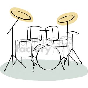 Drum set Cartoon Drum Set, Drum Set Reference, Drums Drawing Reference, Drums Reference, Drum Set Drawing, Mariana Tattoo, Drums Drawing, Drum Drawing, Drummer Art