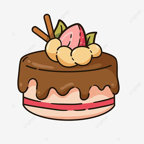 Cake Designs Drawing, Birthday Cake Drawing Aesthetic, Cake Cartoon Design, Birthday Cartoon Cake, Cake Kartun, Strawberry Cake Illustration, Cute Cake Drawing, Animated Cake, Bakery Cartoon