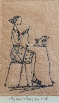 Betty embroiders the truth by Michelle Holmes Michelle Holmes, Embroidery Sashiko, Embroidery Japanese, Sculpture Textile, Free Motion Embroidery, Embroidered Art, Japanese Embroidery, Needle Work, Free Machine Embroidery