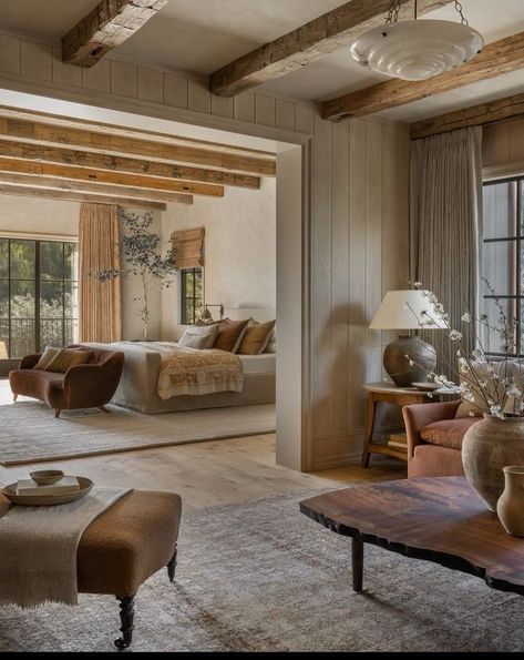 Vintage Modern Style, Interior Design Rustic, Casa Vintage, Modern Style Homes, Amber Interiors, Simple Bedroom, A Living Room, Rustic Interiors, Elle Decor