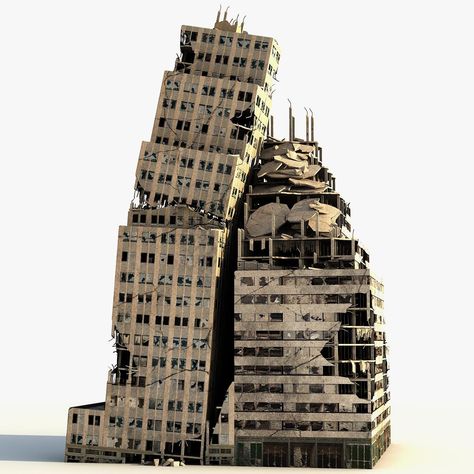 City Ruins Concept Art, Ruined Skyscraper, Ruins Landscape, Building Ruins, Tower Concept, Post Apocalyptic City, Tower City, Abandoned Cities, Ruined City