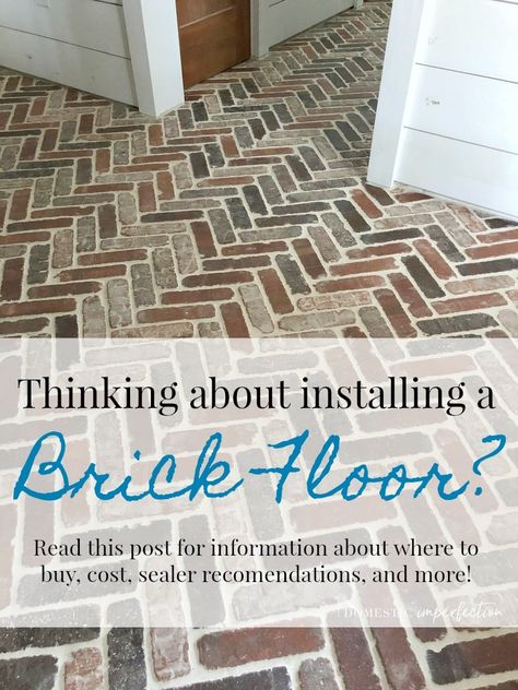 Brick Floors, Brick Floor, Brick Pavers, Brick Flooring, Brick Tiles, Laundry Mud Room, Diy Flooring, Hus Inspiration, Easy Home Decor