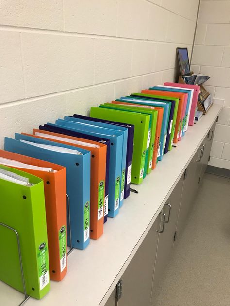 Student Binder Storage, Classroom Binder Storage, Binder Storage Ideas Classroom, Binder Storage Ideas, Student Binder Organization, Teacher Binder Organization, Notebook Storage, Binder Storage, Student Storage