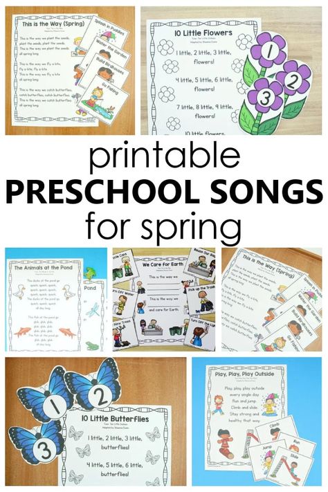 Spring Song Preschool, Spring Circle Time Songs, Spring Fingerplays Preschool, Preschool Songs About Food, Spring Songs For Toddlers, Spring Songs For Preschool, Spring Experiments, Preschool Spring Songs, Circle Time Songs For Preschool