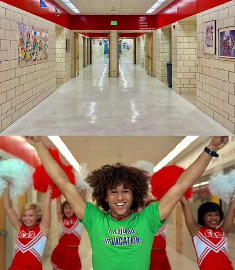 CHILDHOOD = COMPLETE 😭 High School Musical in reality - help, this is all too surreal because it’s THE SCHOOL and Troy and Gabriella WERE HERE 😭 the emotions are high because THIS location is like stepping through childhood. The halls, the cafeteria, the gymnasium, the lockers - just everything 🥹 I knew all the choreography growing up haha and we had a whoooole school dance routine to so many songs from this! Ah, just so many memories. It’s all real and right here in Salt Lake City. Honestly... Troy And Gabriella, School Dances, Dance Routines, High School Musical, Salt Lake City, High School, Growing Up, Songs