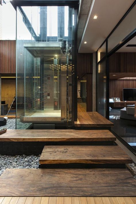 Singapore House, Singapore Architecture, Elevator Interior, Elevator Design, Glass Elevator, Concrete Houses, Lift Design, Entrance Design, Architecture Studio