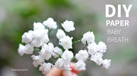 Paper baby's breath tutorial, so easy Rolled Flowers, Săpunuri Handmade, Giant Roses, Easy Paper Flowers, Paper Bouquet, Baby Breath, Diy Roses, Leaf Template, How To Make Paper Flowers