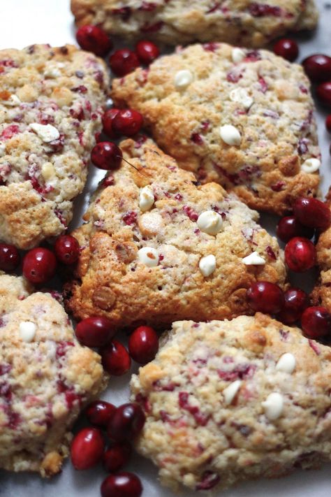 Cranberry White Chocolate Scones, Cranberry Scone, White Chocolate Scones, Healthy Scones, Cranberry White Chocolate, Cranberry Scones, Baker By Nature, Chocolate Cranberry, Chocolate Scones