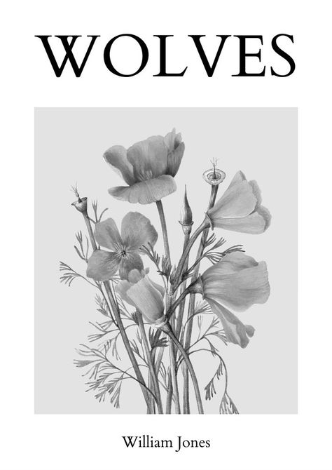 Minimal flower poster template in black and white, editable design | premium image by rawpixel.com / Pinn Cover Magazine, Flower Poster, Aesthetic Poster, Minimal Poster, Black And White Flowers, Black And White Background, Floral Poster, Black And White Posters, Black And White Aesthetic