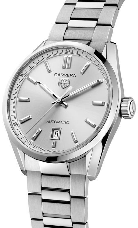 TAG Heuer Carrera Date - Steel - 39 mm | TAG Heuer Tag Heuer Carrera Calibre 5 Men, Tag Carrera, Tag Heuer Carrera Automatic, Tag Heuer Monaco, Tag Heuer Carrera Calibre, Heuer Carrera, Tag Heuer Carrera, Tag Heuer Watch, Wrist Game