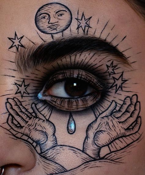 Eyeliner Inspo, Makeup Zombie, Face Art Makeup, Make Up Inspiration, Edgy Makeup, Goth Makeup, Creative Makeup Looks, Grunge Look, Eye Makeup Art