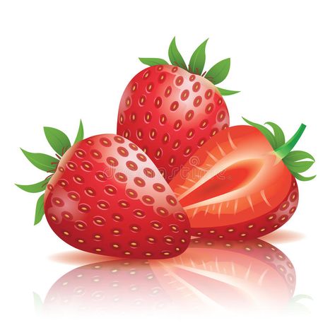 Strawberry. Realistic strawberry illustration on white background , #Aff, #strawberry, #Realistic, #Strawberry, #background, #white #ad Strawberry Illustration, Strawberry Background, Self Branding, Spongebob Wallpaper, Borders And Frames, Fruit Plants, Delicious Fruit, Background Illustration, Yellow Background