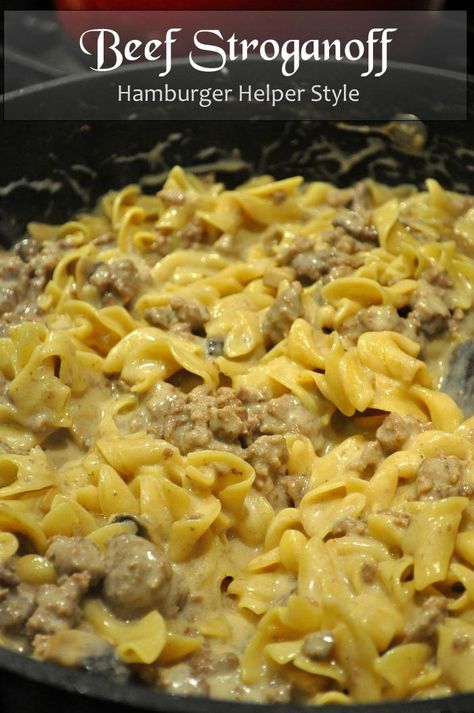 Beef Stroganoff - Hamburger Helper Style - Farmgirl Gourmet Hamburger Helper Stroganoff, Hamburger Helper Beef Stroganoff, Butter Noodles, Hamburger Helper Recipes, Beef Stroganoff Crockpot, Beef Stroganoff Easy, Slow Cooker Beef Stroganoff, Homemade Hamburger, Stroganoff Recipe