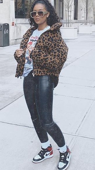 Cheetah Print Jacket Outfit, Cheetah Jacket Outfit, Cheetah Fur Coat Outfit, Cheetah Faux Fur Coat Outfit, Print Jacket Outfit, Cheetah Print Outfit Latto, Cheetah Jacket, Cheetah Print Jacket, Jordan Outfits