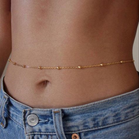 Full Body Chain, Chain Ideas, Gold Body Chain, Waist Jewelry, Body Accessories, Gold Beach, Belly Chain, Waist Chain, Body Chain Jewelry