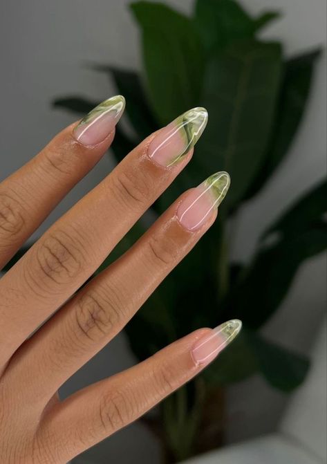 Gel Nails Spring 2024, Boujie Nails, Green Marble Nails, Paznokcie Hello Kitty, Jade Nails, Unghie Sfumate, Kutek Disney, Nagel Tips, Girly Acrylic Nails