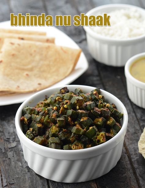 Bhinda Nu Shaak, Okra Subzi recipe Spicy Okra, Subzi Recipe, Fried Okra, Tiffin Recipe, Okra Recipes, Pakora Recipes, Dry Snacks, Gujarati Recipes, Desi Food