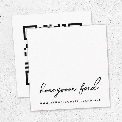 Honeymoon Fund | QR Code Minimalist White Wedding  Enclosure Card Minimalist White Wedding, Wedding Honeymoon Fund, Wishing Well Wedding, Honeymoon Wish, Minimalist Design Style, Honeymoon Fund, Wedding Honeymoon, Handwriting Styles, Script Typography