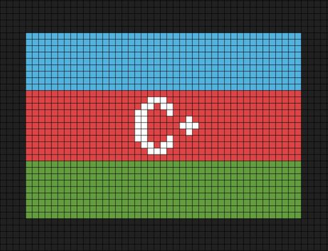 A pixel art template of the Azerbaijani flag (large). Azerbaijan Flag, Perler Ideas, Cap Vert, Pixel Art Pattern, Azerbaijan, Friend Pictures, Pattern Art, Country Flags, Pixel Art