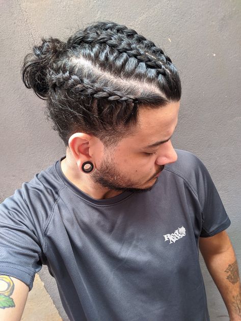 Men Long Hair Braids Hairstyles, Nordic Braids For Men, White Guy With Braids, Nordic Braids, Long Hair Braided Hairstyles, Sebastian Hair, Mustache And Goatee, Taper Fade Curly Hair, Caesar Haircut