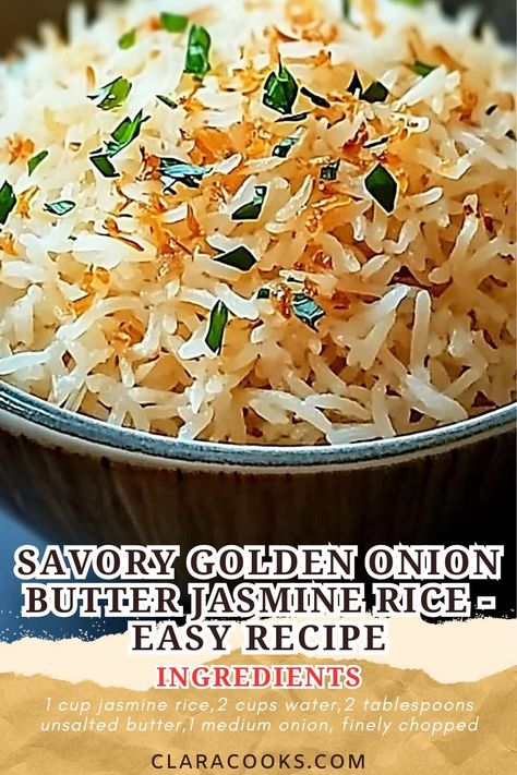 Savory Golden Onion Butter Jasmine Rice - Easy Recipe Rice Bowls Healthy, Onion Butter, Chicken Rice Bowls, Cheesy Mashed Potatoes, Leftover Rotisserie Chicken, Vegetarian Thanksgiving, Easy Rice Recipes, Easy Food Recipes, Rotisserie Chicken Recipes