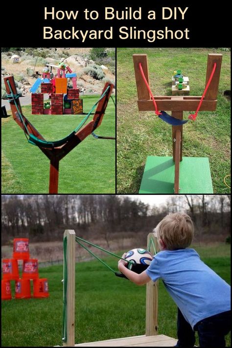 Backyard Toys For Kids, Backyard Obstacle Course, Diy Slingshot, Diy Yard Games, Backyard Toys, Outside Games, Fun Outdoor Games, Diy Playground, Garden Games