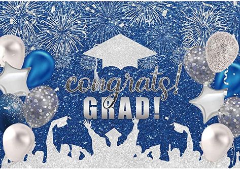 Prom Party Decorations, 2024 Background, Blue Graduation Party, Graduation Photo Frame, Glitter Backdrop, Grad Banner, Graduation Backdrop, Glitter Balloons, Blue Graduation