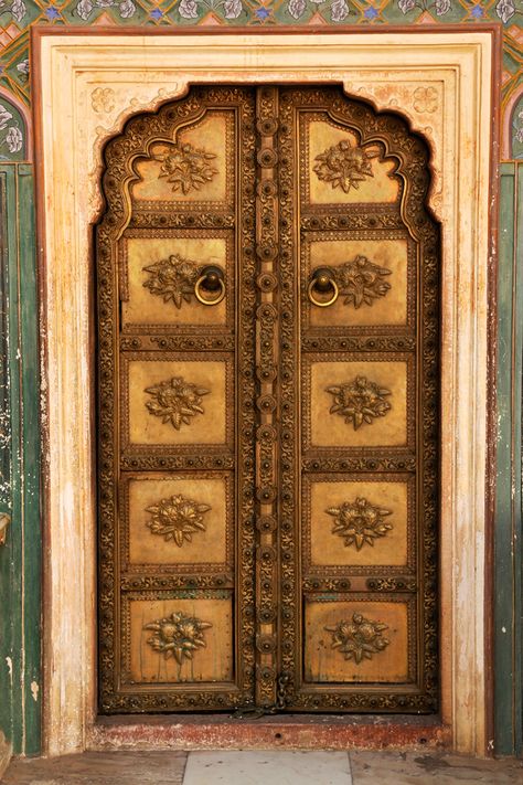 Door 1, Jaipur City Palace by wildplaces on DeviantArt Jaipur Doors, Jaipur City Palace, Indian Palace, Jaipur City, Door Picture, Vintage India, Secret Door, Colorful Heels, The Courtyard