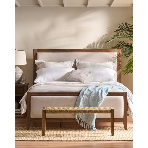 Red Barrel Studio® Cleonte Upholstered Platform Bed | Wayfair Coastal Bed, Bed Frame Sets, Beach Mansion, Bed Wood, Upholstered Platform Bed, Headboard And Footboard, Bedroom Furniture Beds, Dream Decor, Upholstered Headboard