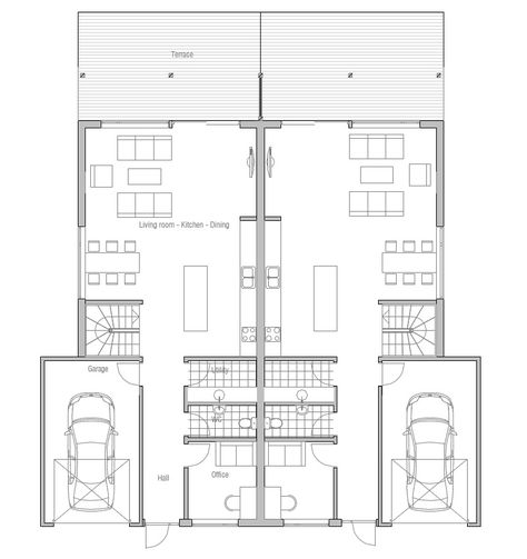 house design semi-detached-house-plan-oz66d 12 Semi Detached House Plans, Duplex House Plan, Designer House, Plans House, Duplex House Plans, Duplex House, Modern House Plan, Semi Detached House, Home Plans