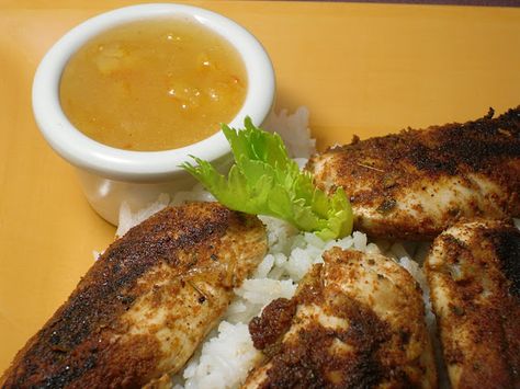 Jose Tejas Blackened Chicken Tenders with Orange Marmalade Dipping Sauce Jose Tejas Recipes, Orange Marmalade Dipping Sauce, Blackened Chicken Tenders, Blackened Chicken Alfredo, Blackened Chicken Recipe, Chicken Quesadilla Recipe, Beef Brisket Recipes, Creamy Garlic Sauce, Jalapeno Chicken