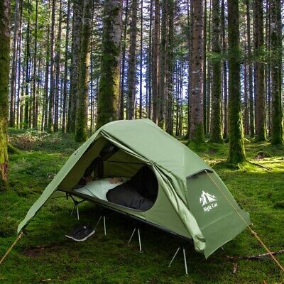 ad eBay - 1 Person Portable Camping Cot Tent Sleeping Cot  With Tent and Rain Covers - Buy Now, click the link (eBay) Elevated Tent, Teepee Tent Camping, Cat Camping, Man Camping, Tent Cot, Good Night Cat, Camping With Cats, Camping Shelters, Sleeping Cots