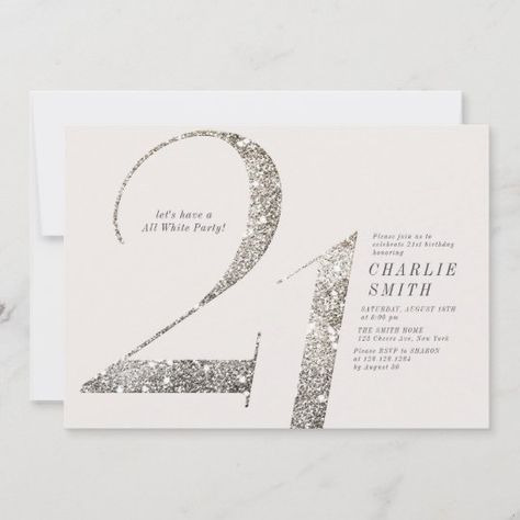 White Party Invitations, 21st Invitations, Virtual Invitations, 21st Birthday Party, Halloween Birthday Invitations, 21st Birthday Invitations, 60th Birthday Invitations, All White Party, Mermaid Birthday Invitations