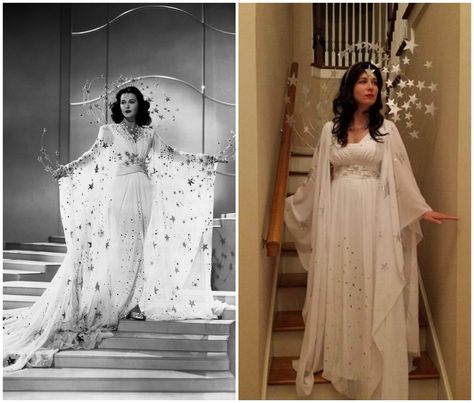 Hedy Lamarr in the “You Stepped Out of a Dream” number in “Ziegfeld Girl” (1941): Halloween 2016. This is my favorite Halloween costume (thus far) as far as ... Edwardian Halloween Costume, Hedy Lamarr Costume, Halloween Elegant Costume, Old Hollywood Costumes Halloween, Hollywood Star Costume Ideas, Old Hollywood Halloween Costumes, Celestial Halloween Costume, Glamorous Halloween Costumes, White Dress Costume Halloween