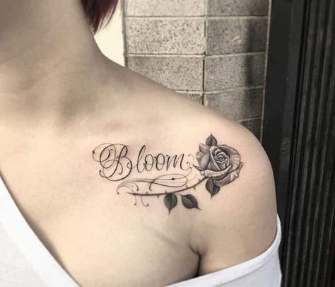 Girly Name Tattoos, Calligraphy Tattoo Fonts, Mangas Tattoo, Meaningful Wrist Tattoos, Flower Tattoo Shoulder, Shoulder Tattoos For Women, Name Tattoo Designs, Tattoo Feminina, Tattoo Designs And Meanings