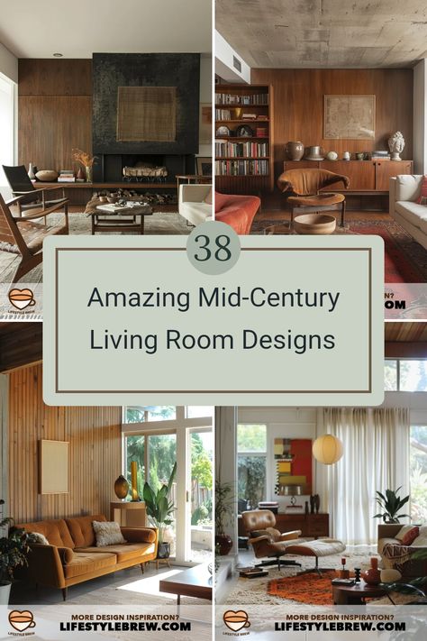 Looking for unique Mid-Century Modern living room ideas? Explore our collection featuring 38 stylish designs that bring charm and character to your home. Discover how to incorporate retro colors and furniture to create inviting spaces. These impressive inspirations highlight bold upholstery patterns, minimalist elements, and harmony with nature, making it easy for you to recreate a Mid-Century oasis. Perfect for anyone wanting to elevate their interior space with these fantastic decor ideas! Cheap Mid Century Modern Furniture, Eames Chair Living Room, Retro Home Decor Mid Century, Mid Century Modern Living Room Ideas, Mid Century Modern Living Room Design, Patterns Minimalist, Mid Century Modern Living Room Decor, Minimalism Inspiration, Modern Victorian Homes