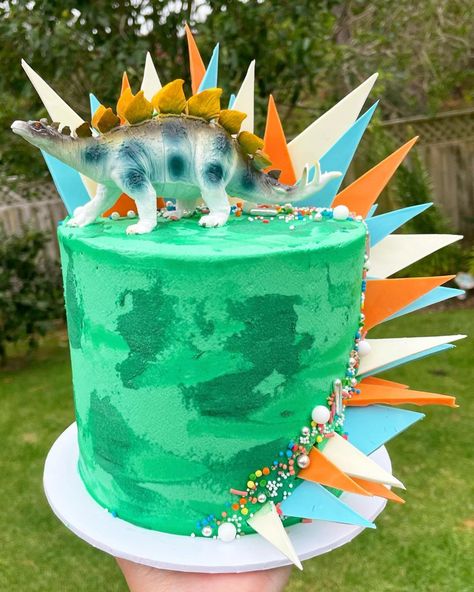 Dinosaur Cake Decorating Ideas, Dinosaur Cake For Boys 4th Birthday, Boys 3rd Birthday Cake, Disco Dinosaur, Baby Birthday Activities, Diy Dinosaur Cake, Trex Cake, Dinosaur Cakes For Boys, Cow Birthday Cake