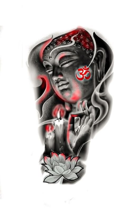 Cover Up Tattoos For Men Arm, Bushido Tattoo, Buda Tattoo, Buddha Tattoo Sleeve, Tattoo Machine Art, Cover Up Tattoos For Men, Japanese Tattoos For Men, Organic Tattoo, Buddha Tattoo Design