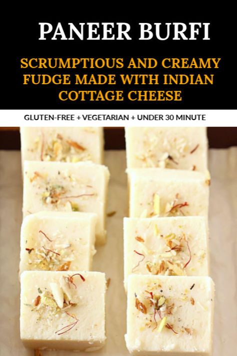 Are you planning to make a quick n easy sweet for the festive season? Then enjoy this super yummy Paneer burfi which is made with only 3-ingredients and comes together in less than an hour #paneer #paneerrecipe #diwali #indiansweets #glutenfree #glutenfreefudge Paneer Sweet Recipes, Paneer Recipe Dry, Homemade Paneer, Paneer Jalfrezi, Chocolate Burfi, Gluten Free Fudge, Burfi Recipe, Sweet Dishes Recipes, Diwali Food