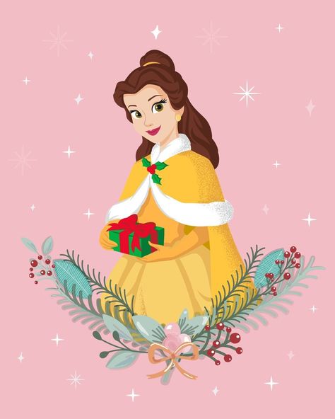 It truly is the fairest season of them all! ❄️ Head to our stories for a new Princess Winter wallpaper! | Instagram Belle Drawing, Disney Merry Christmas, Disney Princess Villains, Belle And Beast, Disney Paintings, Merry Christmas Wallpaper, New Disney Princesses, Merry Christmas Pictures, Twisted Disney