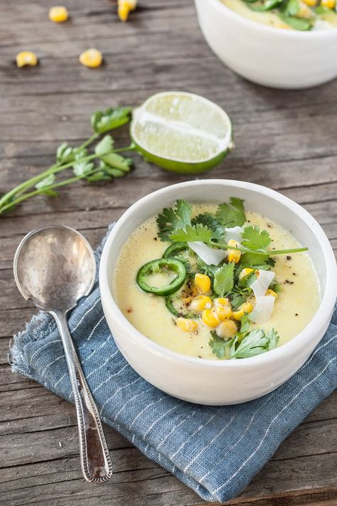 Sweet Corn & Coconut Milk Chowder | Oh My Veggies Coconut Corn, Milk Soup, Corn Dishes, Coconut Soup, Corn Soup, Guest Ranch, Vegan Soups, Chowder Recipes, Corn Chowder