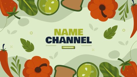 Food Youtube Banner, Healthy Food Restaurant, Channel Banner, Healthy Restaurant Food, Cooking Logo, Youtube Cooking, Youtube Banner Design, Youtube Banner Template, Food Channel