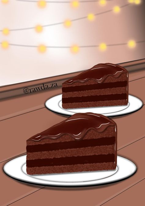 Gacha Birthday Cake, Chocolate Cake Drawing, Chocolate Cake Illustration, Animated Cake, Cake Animation, Animation Food, Recipe Book Printables, Cake Sketch, Monkey Bar