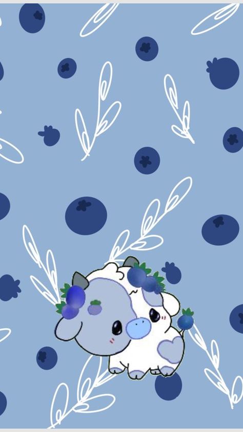 #blueberrycow Blueberry Cow, Cow Wallpaper, Cute Home Screen Wallpaper, Cute Home Screens, Color Celeste, Chibi Anime Kawaii, Cute Doodles Drawings, Cow Art, Ios Wallpapers