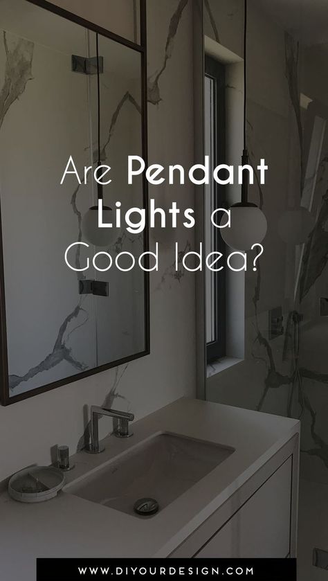 Drop Pendant Lights In Bathroom, Hanging Lights In Bathroom Vanities, Black Bathroom Pendant Lighting, Drop Down Lights Bedroom, Hanging Bathroom Lights Over Mirror, Pendant Vanity Lighting, Vanity Hanging Lights, Modern Bathroom Pendant Lighting, Bathroom Lighting Ideas Ceiling Modern