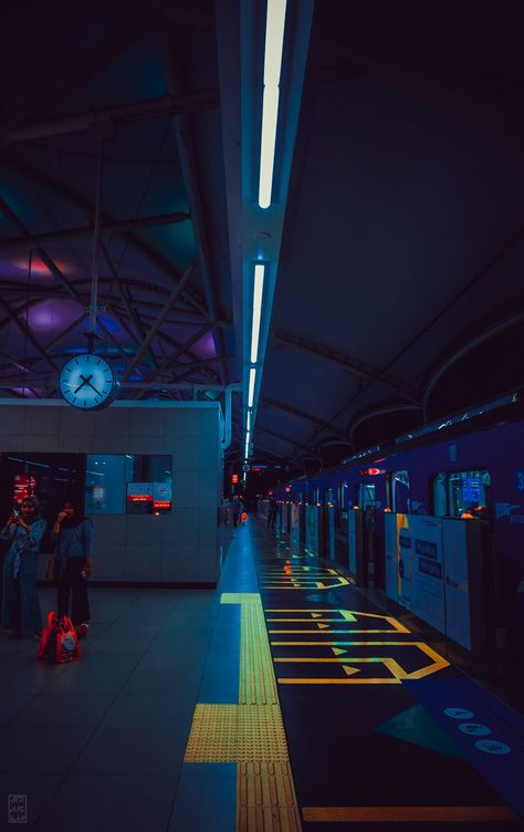 Mass Rapid Transit (MRT), Jakarta, Indonesia. Night mode, by Danang Kristan.  #massrapidtransit  #mrt  #mrtjakarta  #streetsphotography  #streetphotography  #nightphotography  #nightout  #nightwalker  #lensculture  #lensculturestreets #lightroom Mrt Jakarta Aesthetic Night, Mrt Jakarta Photography, Jakarta Street Photography, Jakarta Night Street, Mrt Jakarta Aesthetic, Jakarta Street, Jakarta Photography, Night Photography Portrait, Artistic Portrait Photography