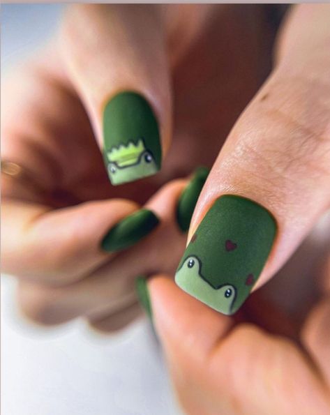 Nail Green, Tape Nail Art, Feet Nail Design, Harry Styles Nails, Crazy Nail Art, Art Nail Art, Green Nail Art, Cow Nails, Art Deco Nails