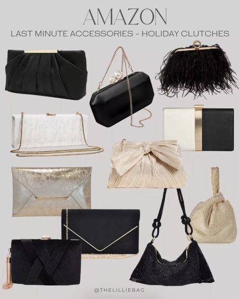 Nye Outfits Black, Clutch Bag Outfit, Holiday Accessories, Acrylic Clutch, Nye Outfits, Evening Handbag, Holiday Style, Black White Gold, Evening Clutch Bag