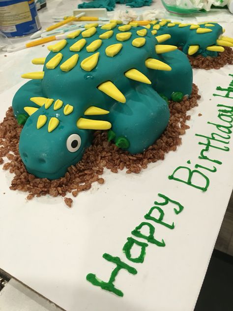 Ankylosaurus cake Anklyosaurus Cake, Ankylosaurus Cake, Bumpy Cake, 6th Birthday Cakes, Birthday 4, Dinosaur Birthday Cakes, Celebrate Good Times, Animal Birthday Party, Dino Birthday